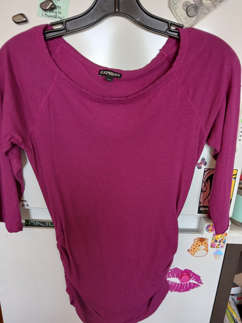 Express Magenta Long Sleeve Tee